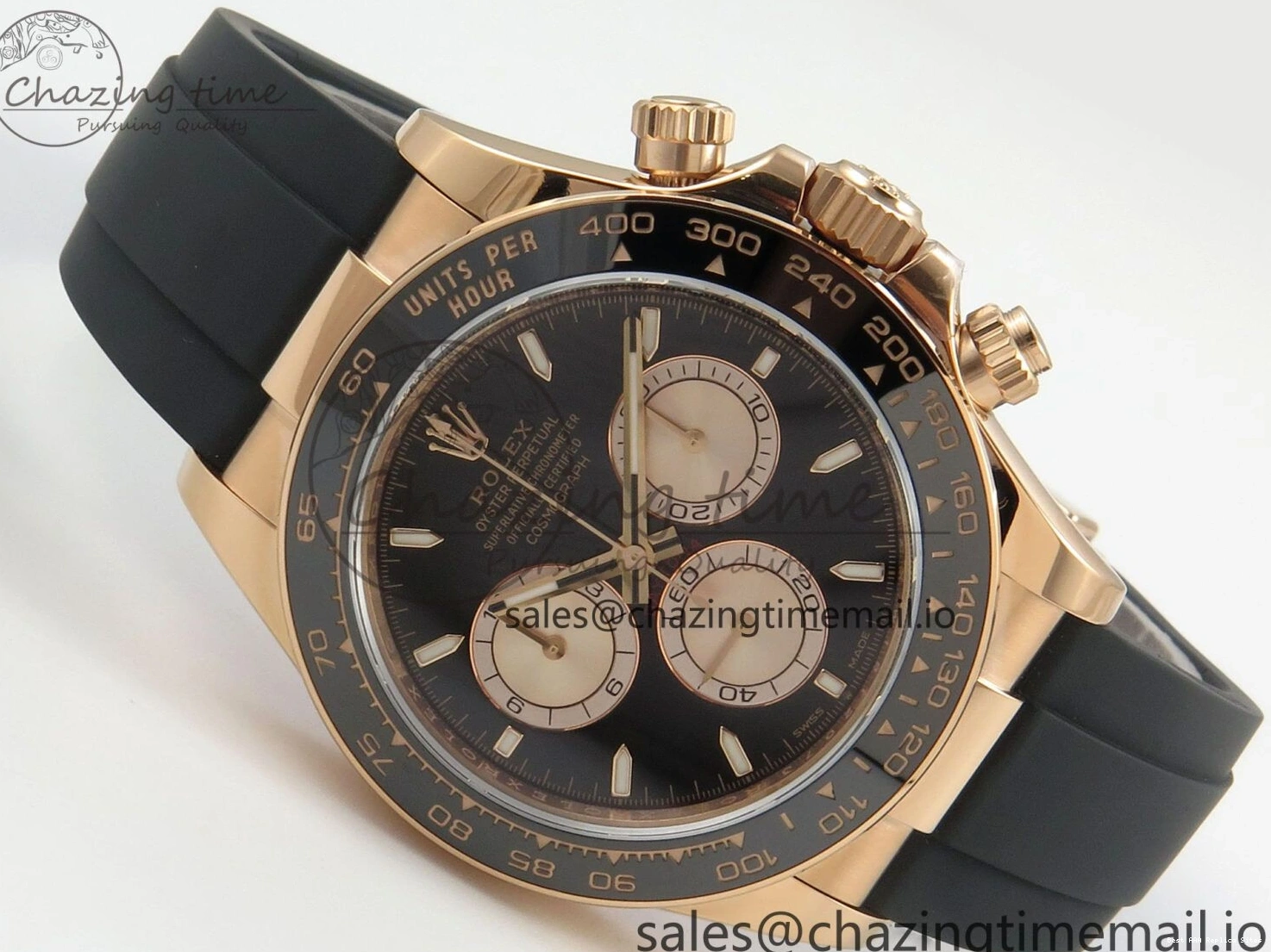 AAA Replica Watches 126515 Best VSF Black 114 (Weighted) 1:1 V2 Dial Oysterflex RG EasyCare Strap on Daytona Edition VS4131 0113